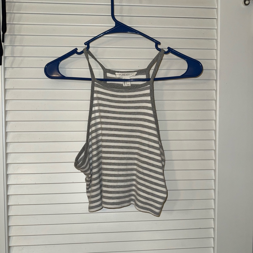 Striped Knit Cropped Tank – Size L